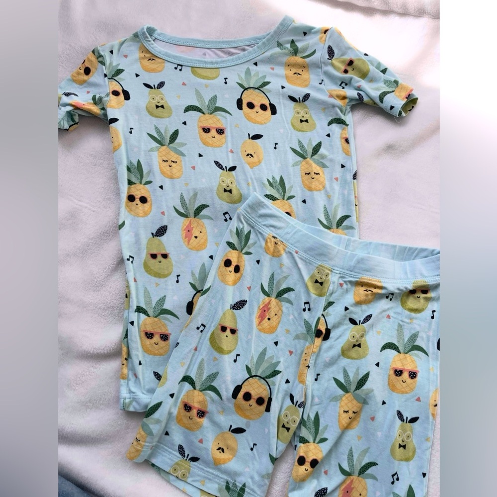 Little Sleepies Pineapple Jams Bamboo Short Sleeve and Shorts Pajama Set